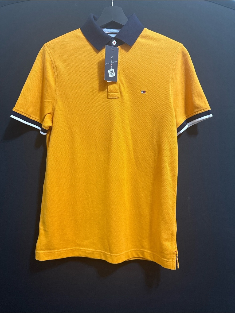 Tommy Hilfiger Youth/ Men Mustard Polo with Navy Collar and Trim